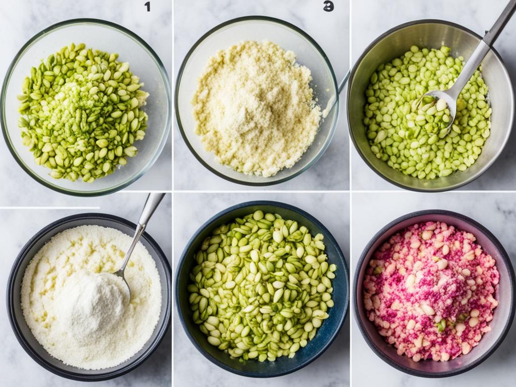 Macaronage Technik mit Pistazien