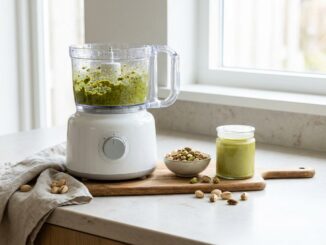 Küchenmaschine mit frisch gemixter Pistaziencreme