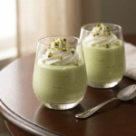 Pistazienmousse: luftiges Dessert-Rezept Gläser mit luftiger Pistazienmousse